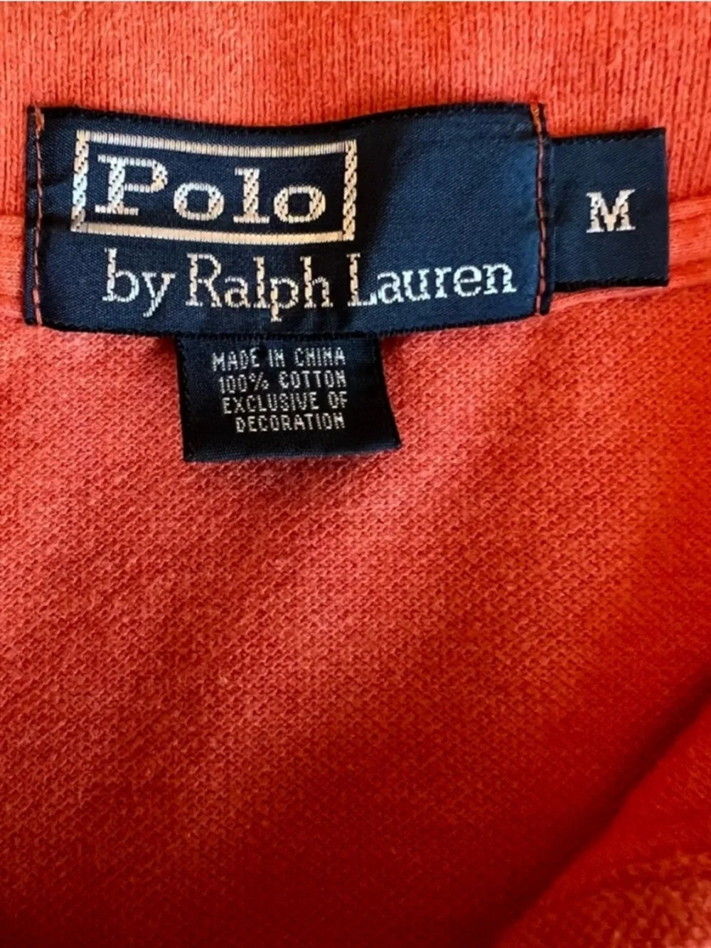 Polo Ralph Lauren Classic Fit Mesh Polo Shirt Orange Cotton Pony Logo Men M
